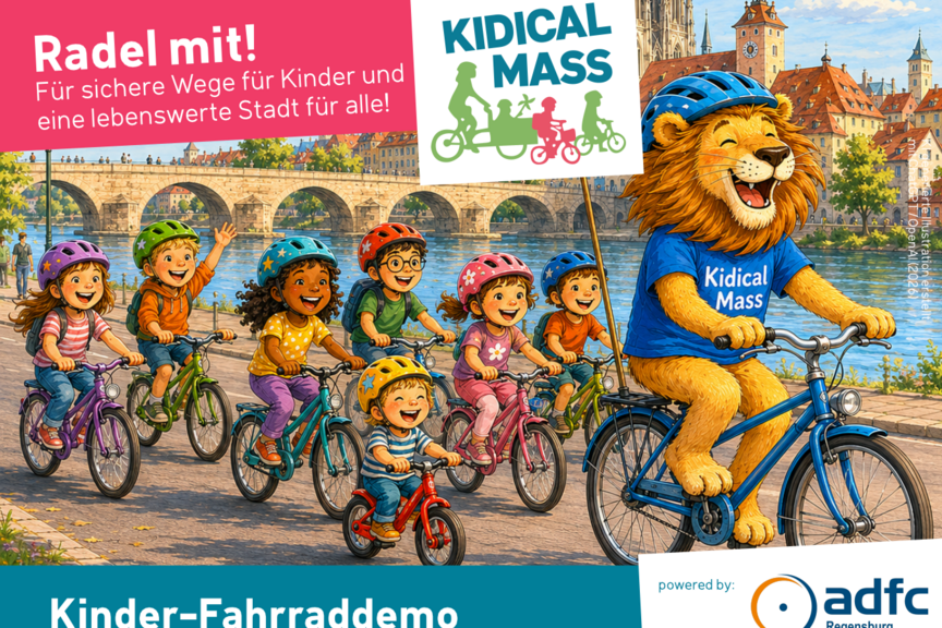 Sharepic Kidical Mass 21.06.2026 Flyer dder Kidical Mass Kinder-Fahrraddemo am 21.06.2026